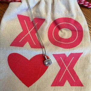 Lafonn Sterling Silver 20” Necklace with Cubic Zirconia Halo Pendant, EUC